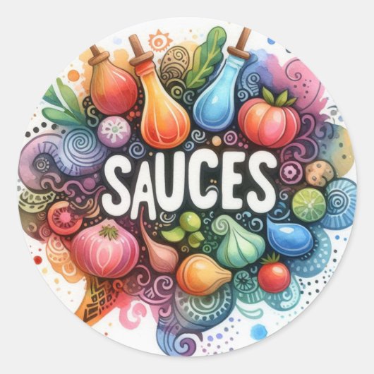 Conventionele ronde stickers (Sauces) (Voorkant)