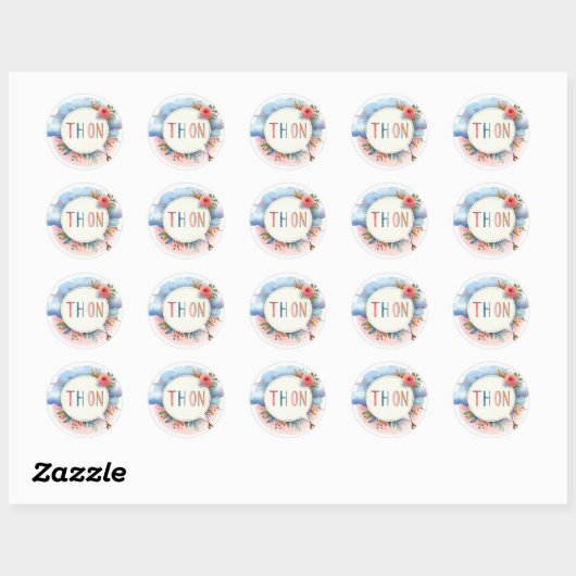 Conventionele ronde stickers (tonijn) (Vel)