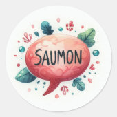 Conventionele ronde stickers (zalm) (Voorkant)