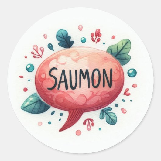Conventionele ronde stickers (zalm) (Voorkant)