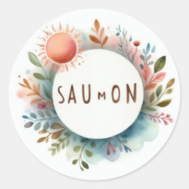 Conventionele ronde stickers (zalm)