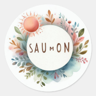 Conventionele ronde stickers (zalm)