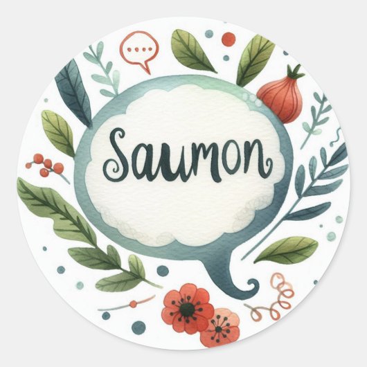 Conventionele ronde stickers (zalm) (Voorkant)