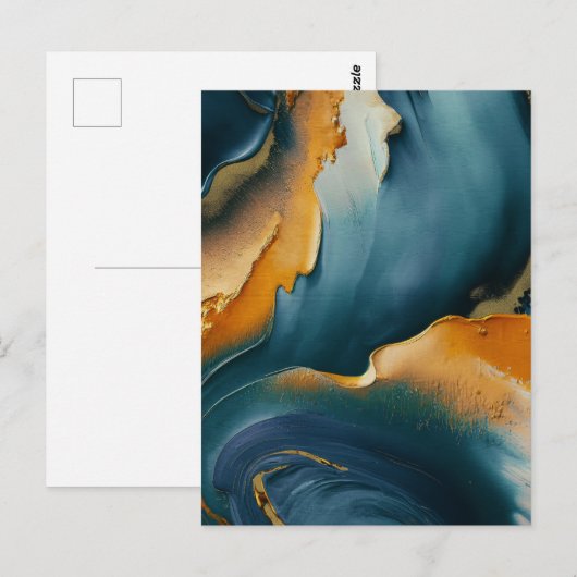 Convergence – Abstracte velden van beweging en gou Briefkaart (Voorkant / Achterkant)