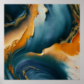 Convergence – Abstracte velden van beweging en gou Poster (Voorkant)