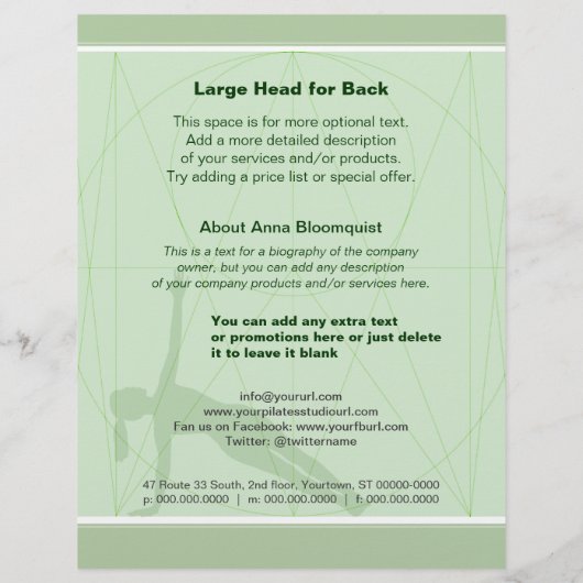 Convergent Lines Pilates Flyer (Achterkant)