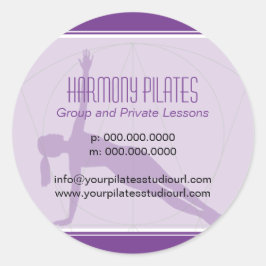convergente lijnen Paarse pilates Ronde Sticker