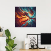 Convergentie - Abstracte Levendige Kunst Poster (Thuiskantoor)