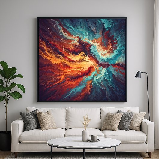 Convergentie - Abstracte Levendige Kunst Poster
