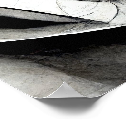 Convergentie - Abstracte zwart-witkunst Poster (Hoek)