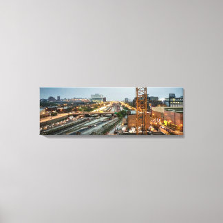 Convergerende Chicago-snelwegen panorama Canvas Afdruk