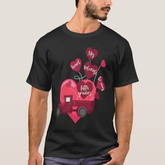 Conversation Heart Truck Valentines Day 5th Grade  T-shirt (Voorkant)