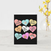 Conversation Hearts Groovy Valentines Day Cute Tea Kaart (Gele Bloem)