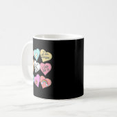 Conversation Hearts Groovy Valentines Day Cute Tea Koffiemok (Voorkant links)