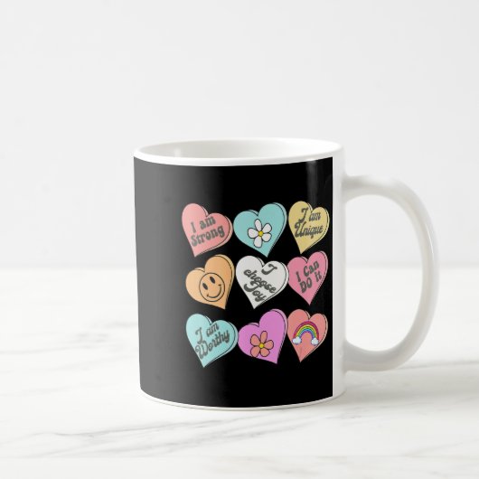 Conversation Hearts Groovy Valentines Day Cute Tea Koffiemok (Rechts)
