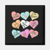 Conversation Hearts Groovy Valentines Day Cute Tea Magneet (Voorkant)