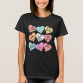 Conversation Hearts Groovy Valentines Day Cute Tea T-shirt (Voorkant)