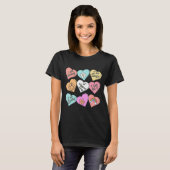 Conversation Hearts Groovy Valentines Day Cute Tea T-shirt (Voorkant volledig)