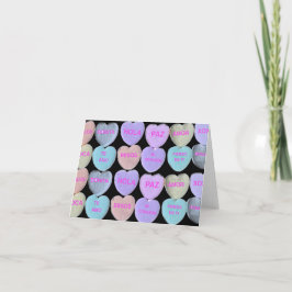 Conversation Hearts op Zwarte Kaart (Spaans)