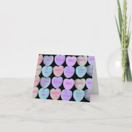 Conversation Hearts op Zwarte Kaart (Spaans)