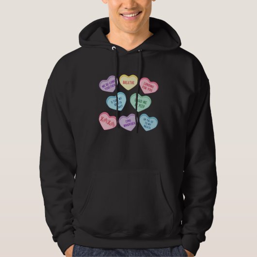 Conversation Hearts Respiratory Therapist Valentin Hoodie (Voorkant)