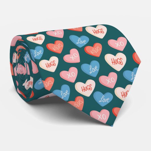 Conversation Hearts-Stropdas Stropdas (Opgerold)