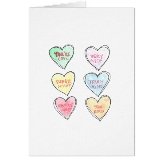 Conversation Hearts Valentijnsdag Wenskaart (Voorkant)