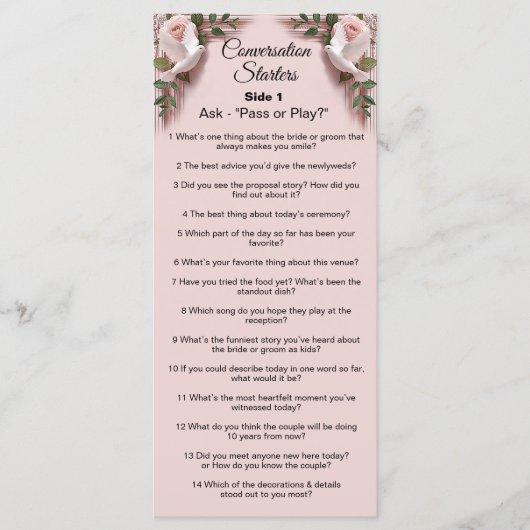 Conversation Starters - Break The Ice Questions  Menu (Voorkant)