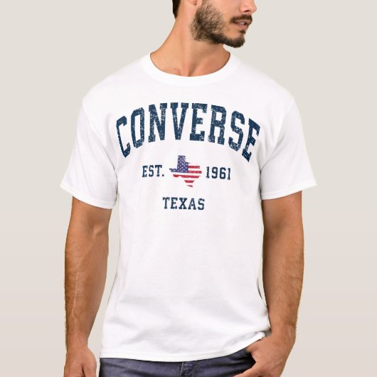 Converse Texas TX  Staat US Flag Athletic T-shirt (Voorkant)