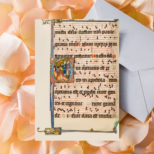 Conversie van Sint-Paulus Middeleeuws Handschrift Briefkaart