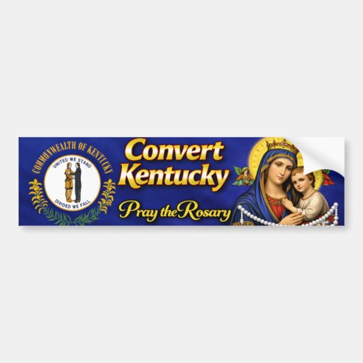 Convert Kentucky! Pay the Rosary Bumper Sticker (Voorkant)