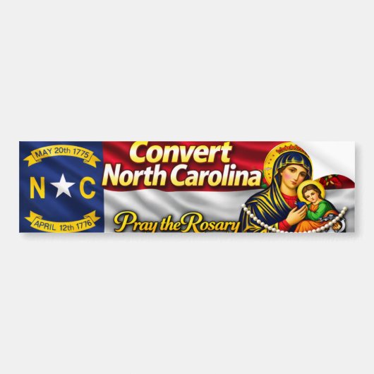 Converteer North Carolina Bumper Sticker (Voorkant)
