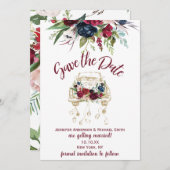 converteerbaar Bourgogne Roos Sla de datum op Save The Date (Voorkant / Achterkant)