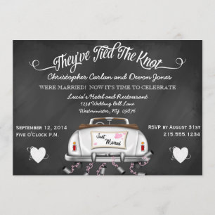 Converteerbaar Chalkboard Post Wedding Invite Kaart