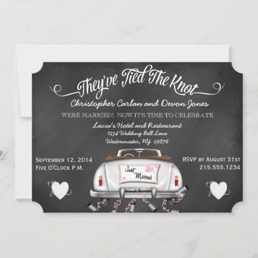  Converteerbaar Chalkboard Post Wedding Invite Kaart (Voorkant)