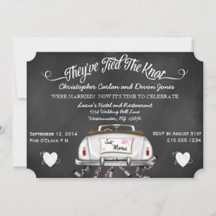 Converteerbaar Chalkboard Post Wedding Invite Kaart