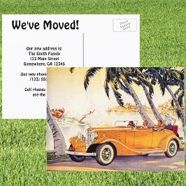  converteerbare Antiek auto, adreswijziging Aankondigingskaart