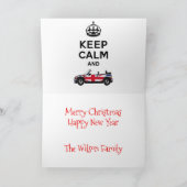 Convertibel stormen & Union Jack Feestdagen Kaart (Binnen)