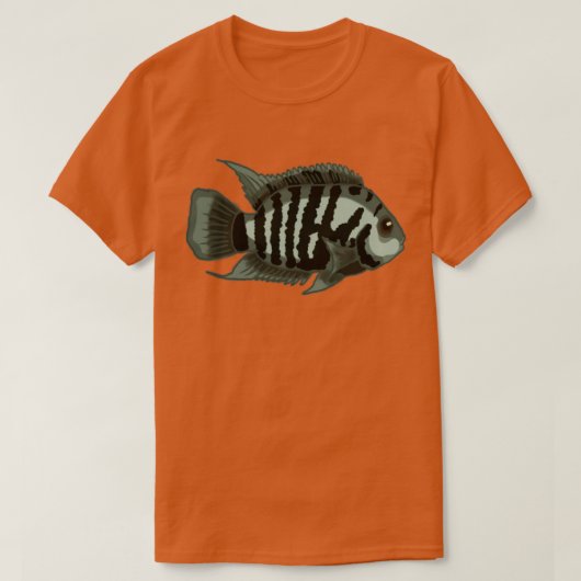 Convict Cichlid Aquarium Design for Fishkeeper Fan T-shirt (Design voorkant)