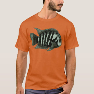 Convict Cichlid Aquarium Design for Fishkeeper Fan T-shirt