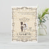 Convite Casamento Kaart (Staand voorkant)