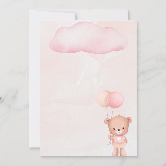 Convite Chá de Bebê da Ursinha Alice Kaart (Achterkant)