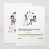 Convite com Caricatura Kaart (Voorkant / Achterkant)