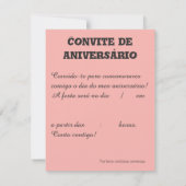Convite de aniversário Benfica Kaart (Achterkant)