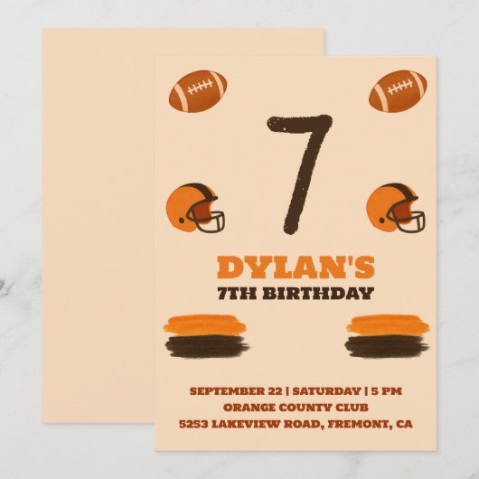 Convite de aniversário Futebol Kaart (Voorkant / Achterkant)