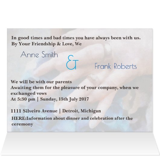 Convite de casamento 2 transparanências (Binnen Horizontaal (Boven))