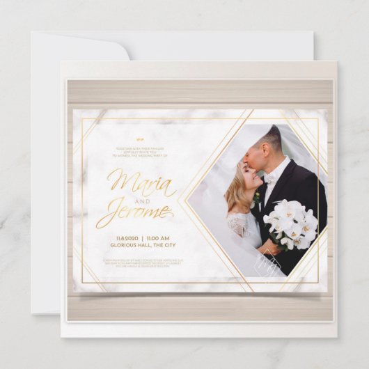 Convite de casamento- designer moderno, elegante. kaart (Voorkant)