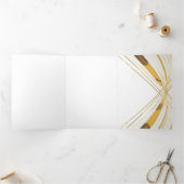 Convite de casamento dourado drieluik uitnodiging (Binnen)