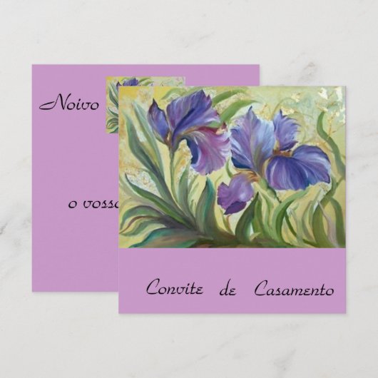 convite de casamento kaart (Voorkant / Achterkant)