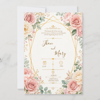 Convite de Casamento Moderno Rustico Floral Kaart